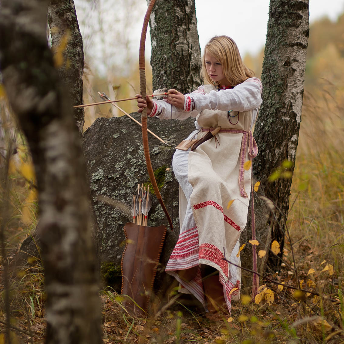 Sexy photo Girls in Slavic costumes in Antalya